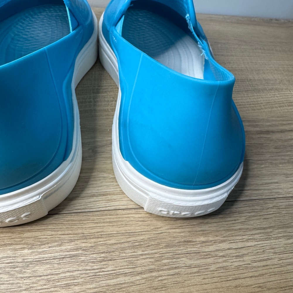 Crocs CitiLane Roka Shoes‎ Blue White Perforated Slip-On Loafer Womens 8 Comfort - Picture 6 of 9